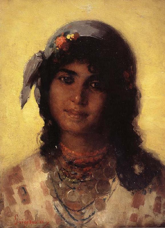 Nicolae Grigorescu Gypsy's Head Spain oil painting art